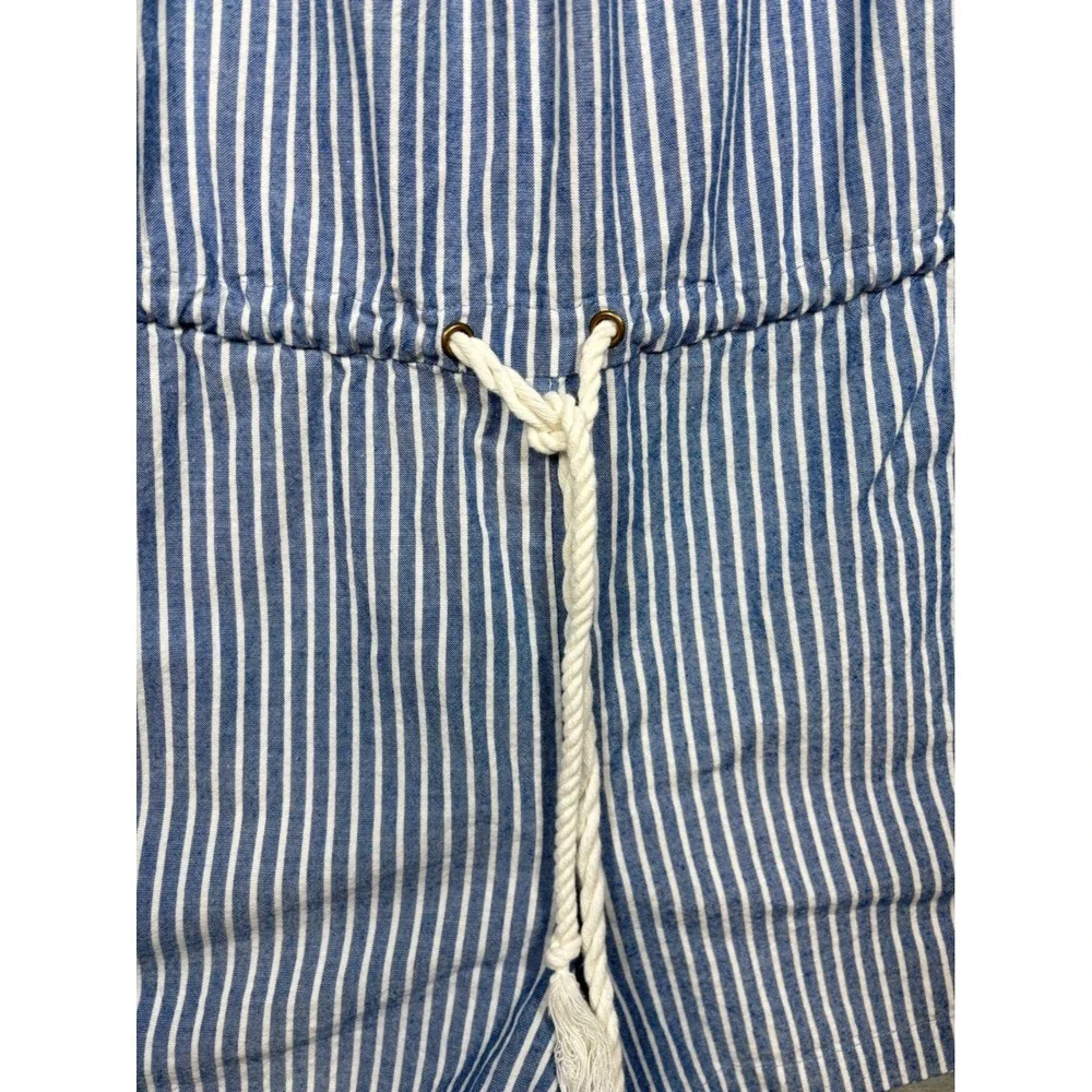 Mudpie Blue‎ Stripe Short Romper Off Shoulder Womens S Summer Beach Casual Cute
